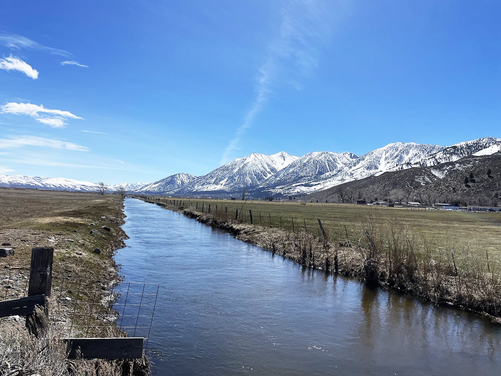 A photograph of a water canal in Douglas County, Nevada.